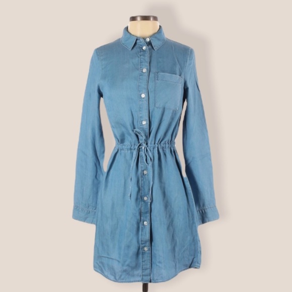 H&M Dresses & Skirts - 3for$30🛍 NWT H&M Denim Chambray Button Down Shirt Dress 0